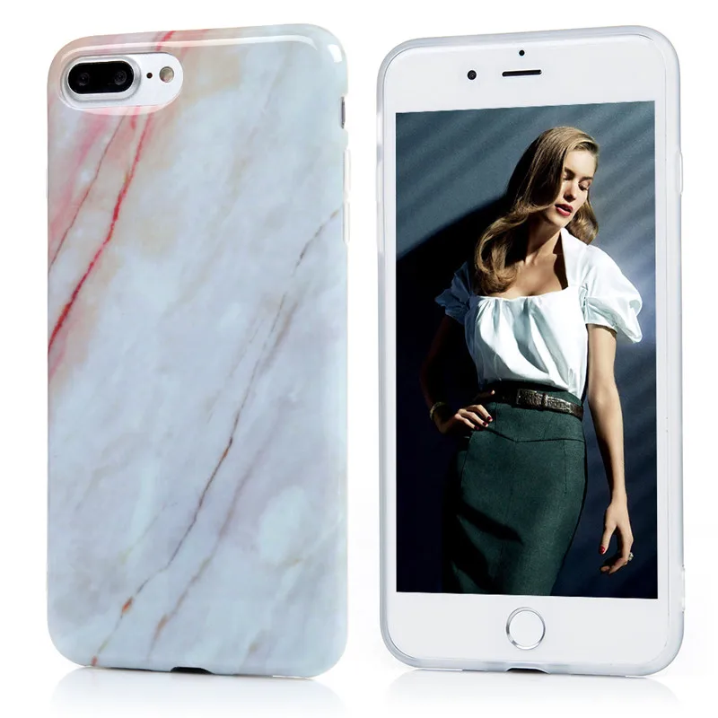 Модные Гранит Мрамор Кожи Чехол для iPhone 7 Plus 5.5 &quotIMD печатных силиконовые ультра