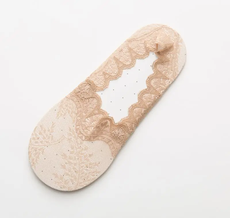 

1 Pair Fashion Sock Woman Spring New Women Invisible Sock Slippers Short Solid Color Lace Thin Women's Boat Socks Women