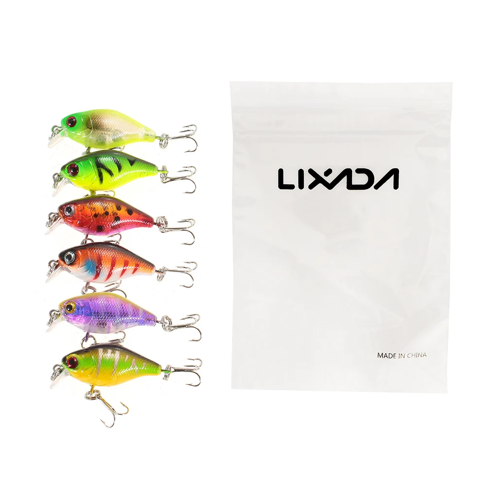 Lixada 6 шт. приманки для дайвинга рыболовные 4 г 43 мм 0 3-0 м набор жестких приманок