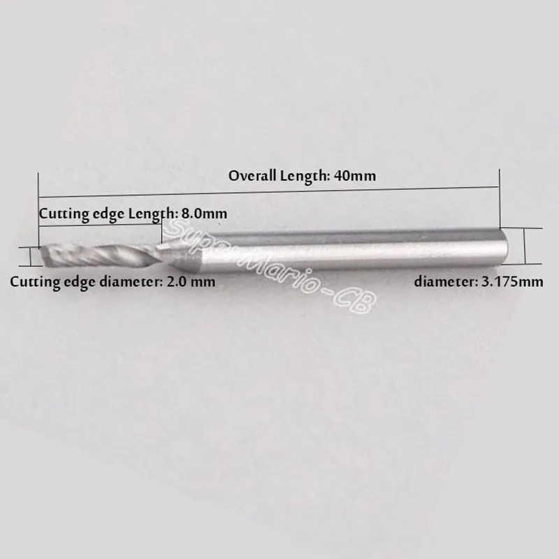 Концевая фреза с твердосплавным хвостовиком 10 шт. одна Спиральные Фрезы ЧПУ