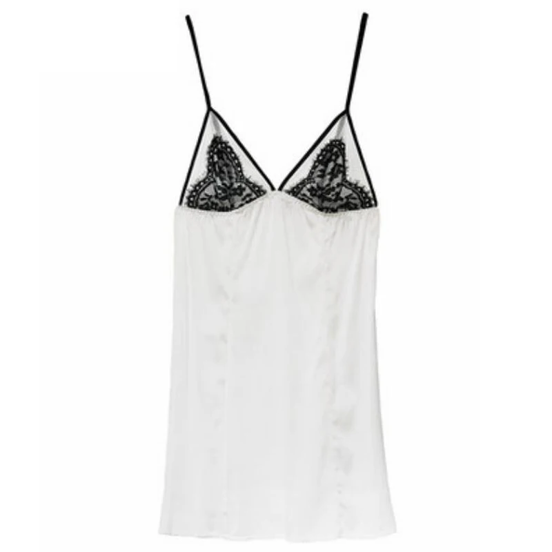 Ночная рубашка из натурального шелка летняя женская ночная без рукавов с