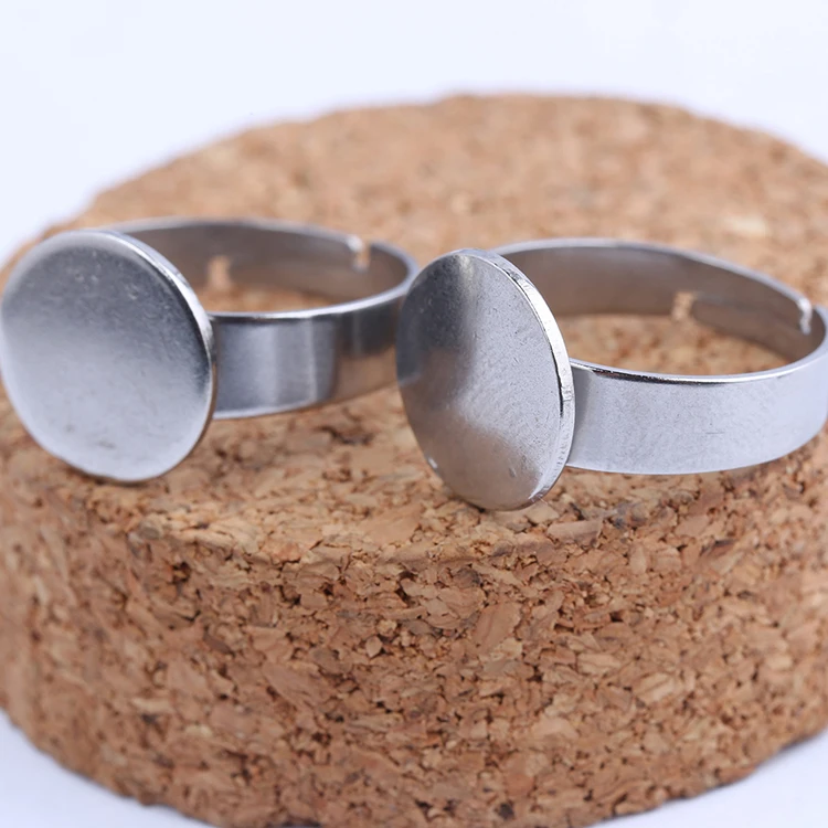Onwear 10 шт. 12 мм dis Регулируемые заготовки для колец из нержавеющей стали diy установка основы для изготовления колец