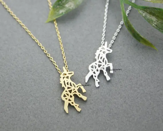 Kinitial Красивая Единорог Лошадь колье для женщин лучший друг подарок