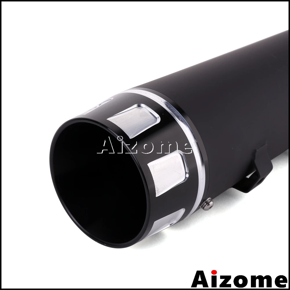 

1Pair Motorcycle 45mm Slip-On Mufflers Exhaust Pipes For Harley Touring Road King Street Road Glide 1995-2016 Black Mufflers