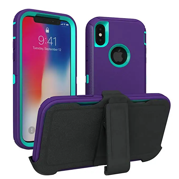 3 в 1 Броня серии ударопрочность Aqua чехол для iPhone X XS MAX XR Defender с зажимом крепления