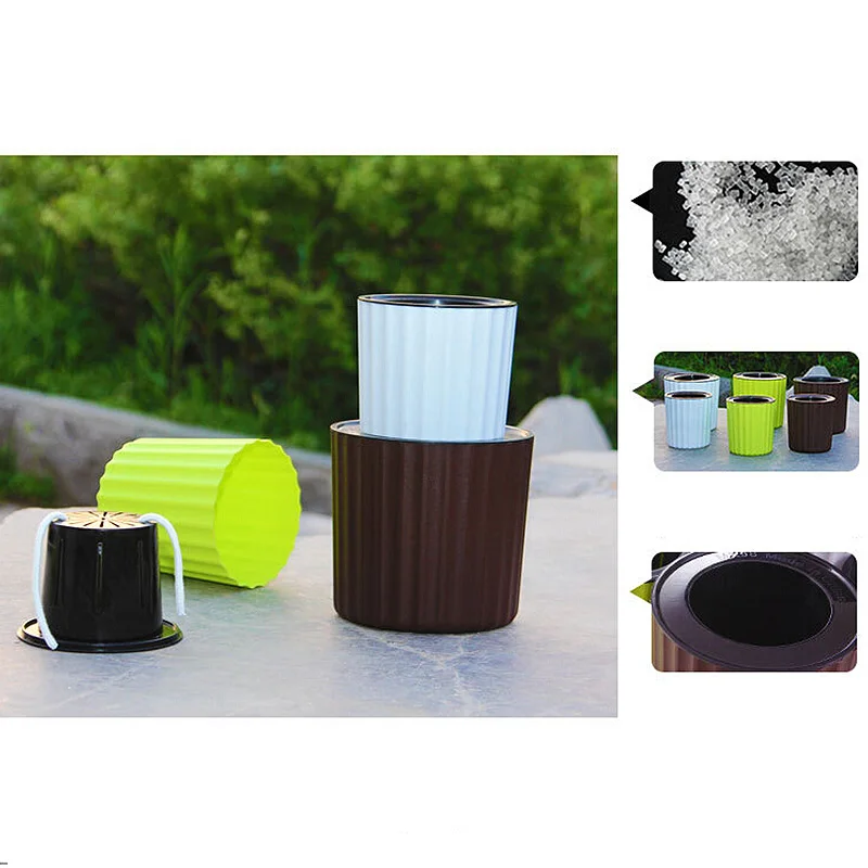 Настольный цветочный горшок круглый пластиковый для растений самополивающийся