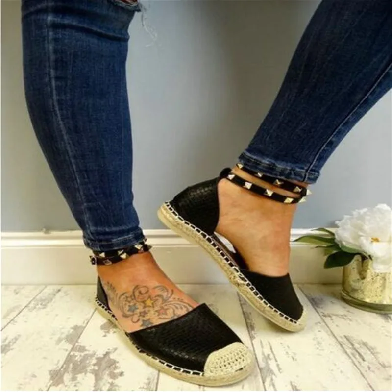

Women Summer Shoes Rome Sandals Women's Gladiator Flats Ladies Rivet Espadrilles Summer Chunky Holiday Sandals Shoes