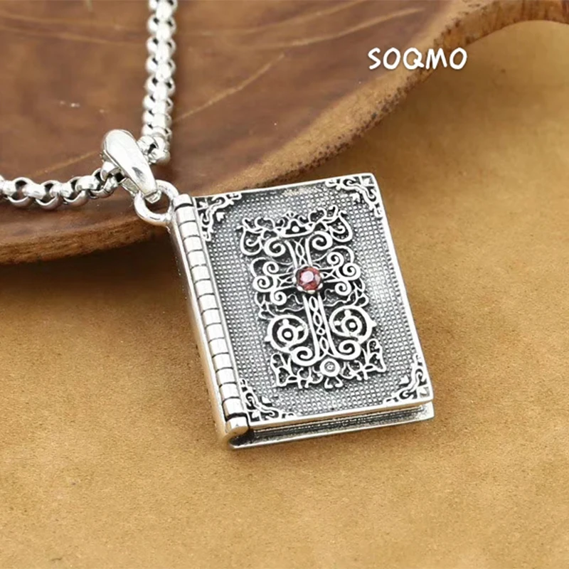 SOQMO тайский серебряный крест кулон из Библии 925 пробы серебряные ювелирные