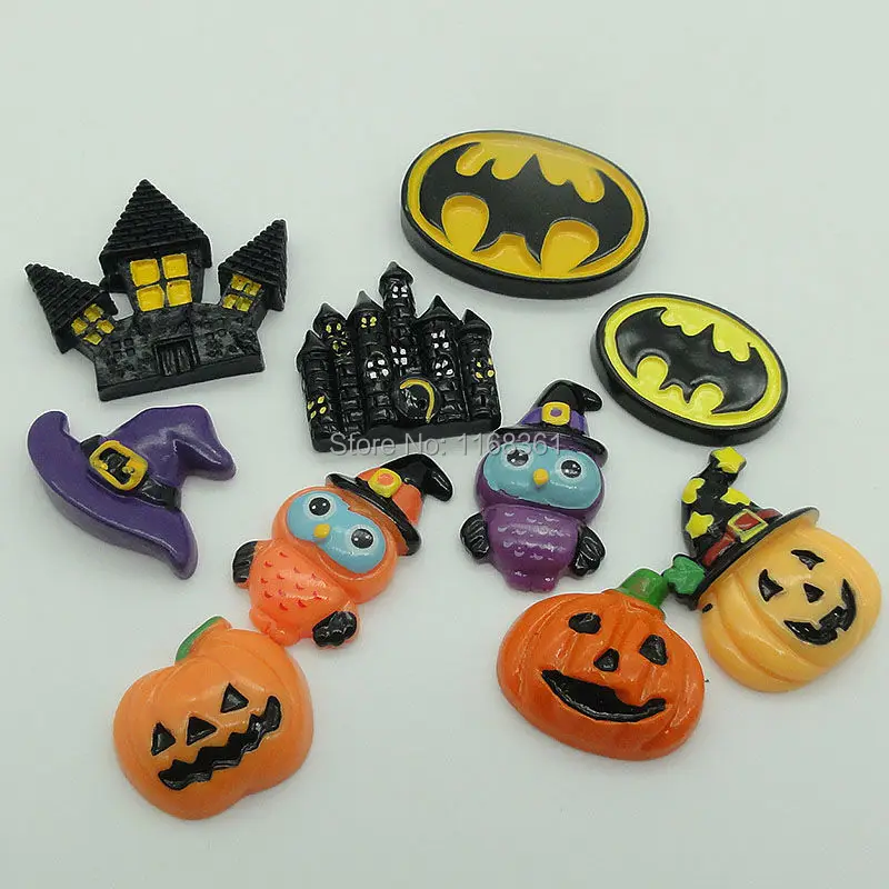 5 шт./лот резиновый плоский тыквенный домик для Хэллоуина летучая мышь Сова Тыква