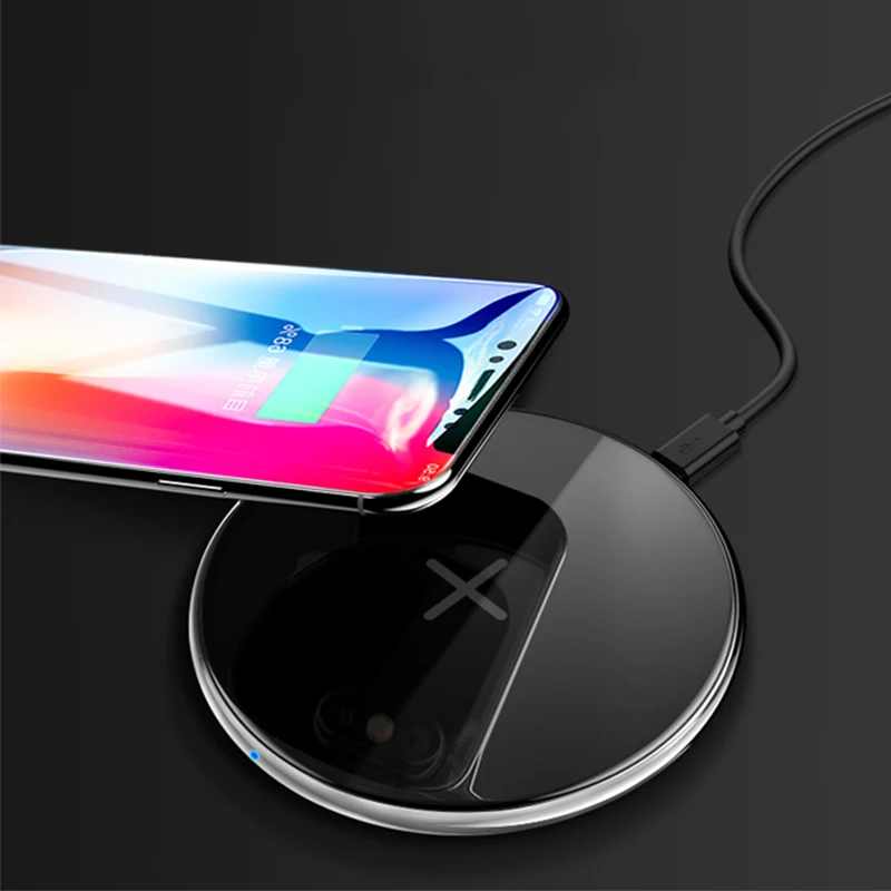 Беспроводное зарядное устройство 10 Вт для смартфонов iPhone X XS Max 8p беспроводное Qi