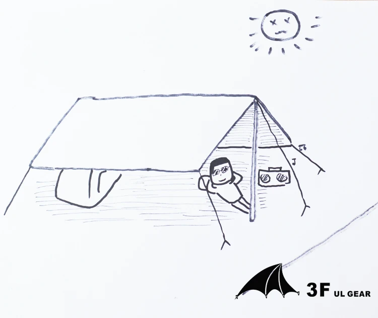 3F UL gear 5x3 M ультра-легкая универсальная силиконовая покрытие Flysheet водонепроницаемый UVproof висячая Брезентовая палатка пляжный навес крюк-усиленный
