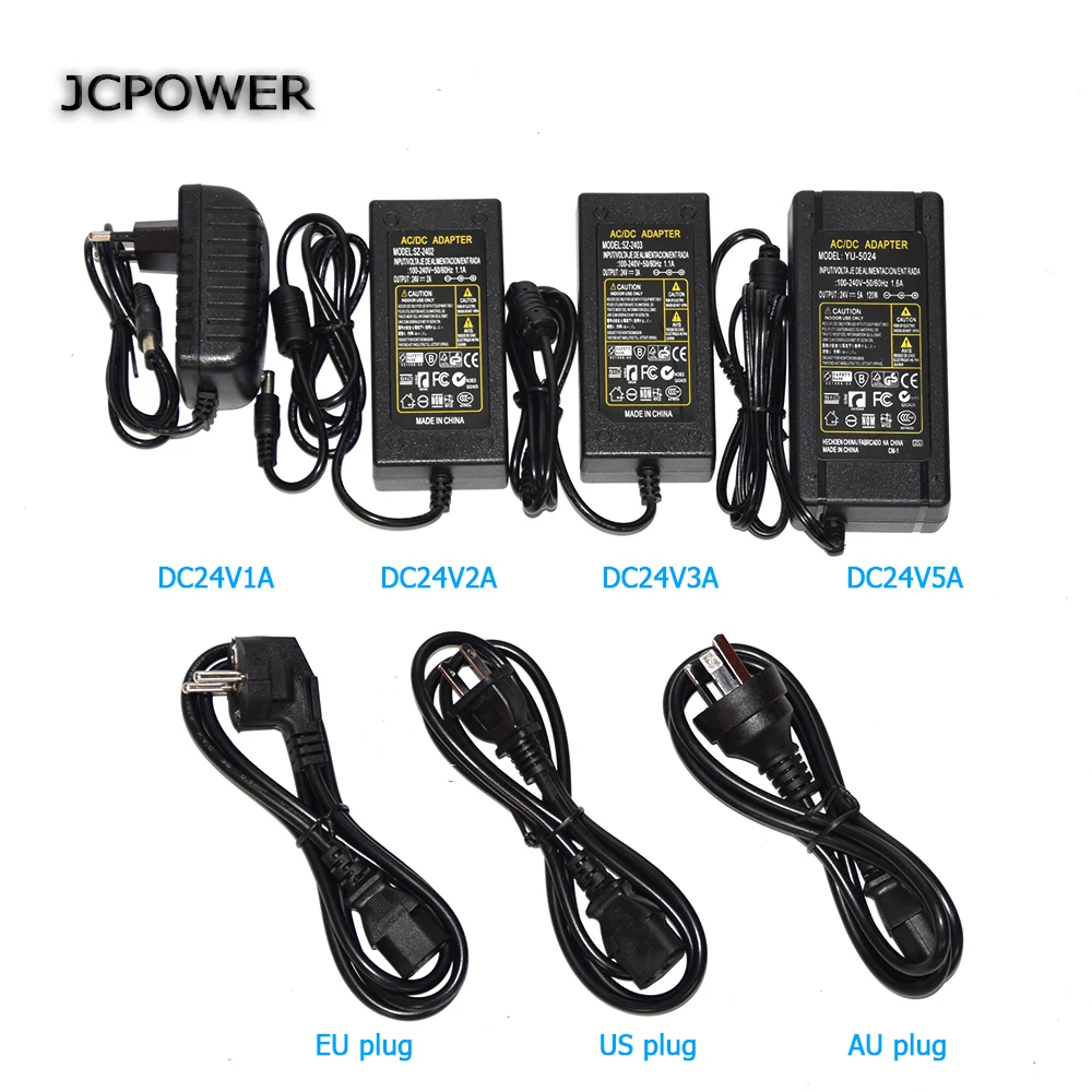 JCPOWER светодиодный переключатель питания адаптер трансформатор 24 В 1A 2A 3A 5A для
