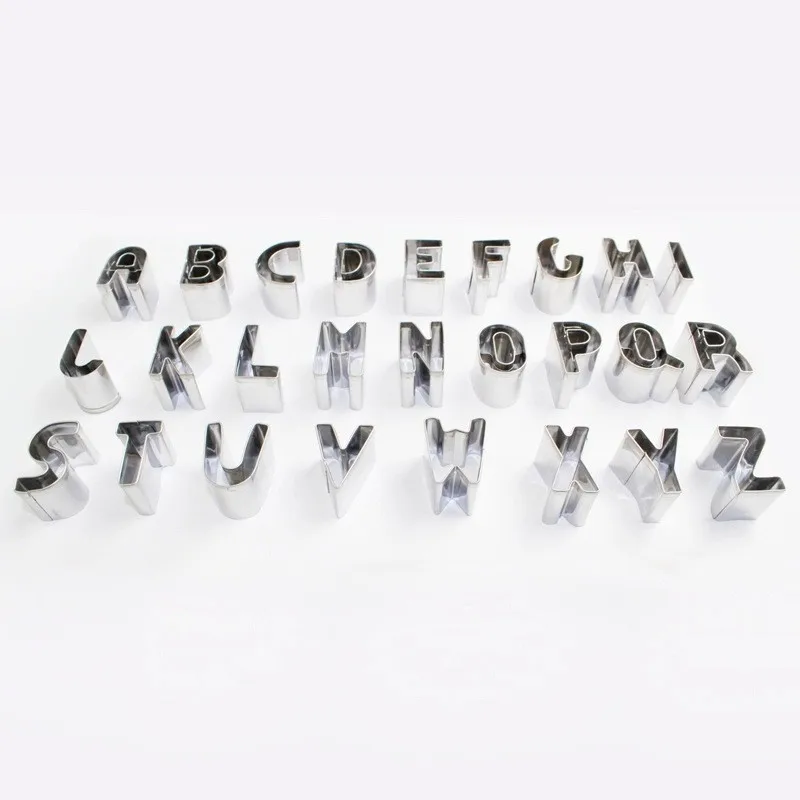 26Pcs/Set Alphabet Stainless Steel Letters Pastry Fondant Cake Decoration Cookie DIY Tools Mold Christmas F0834 | Дом и сад