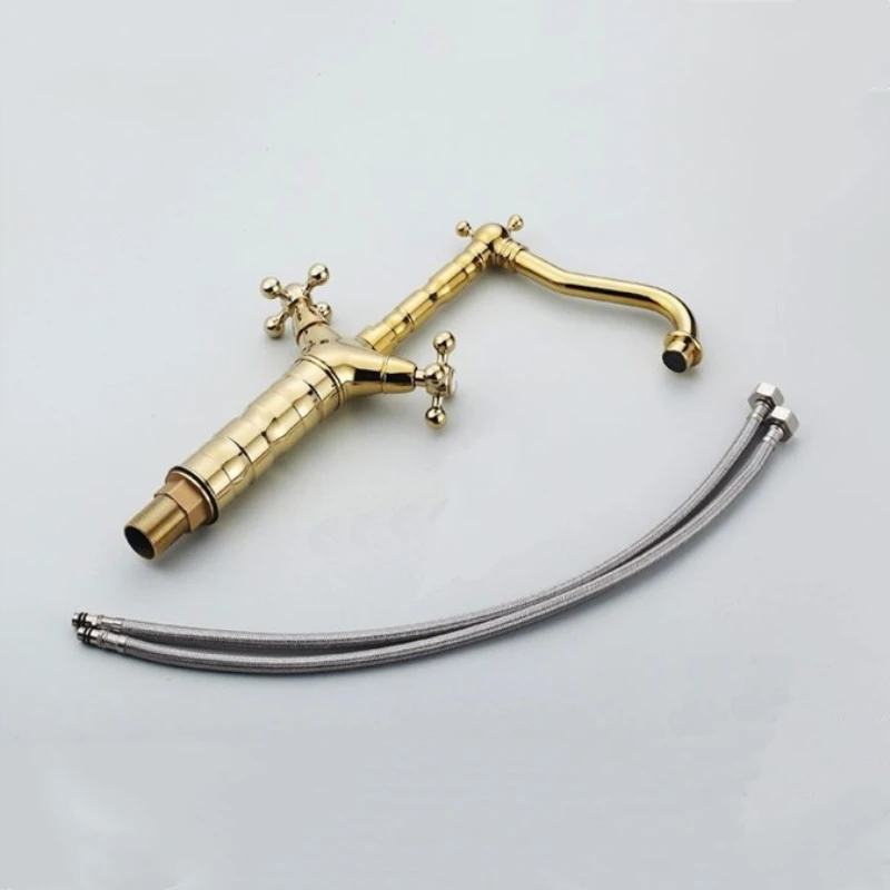 Ванная комната античная смесители для раковины высокого Арка двойной крест