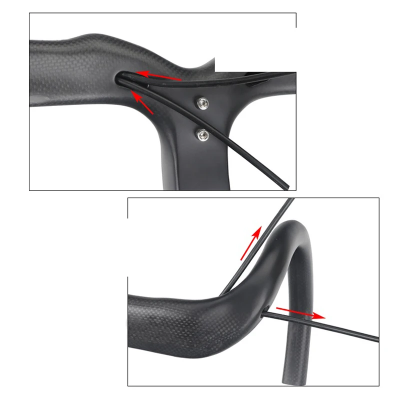

RXL SL Carbon Road Handlebar 400/420/440mm Integrated Handlebars With Stem 3K Matte Black/Red Cycling Bicycle Carbon Handlebar