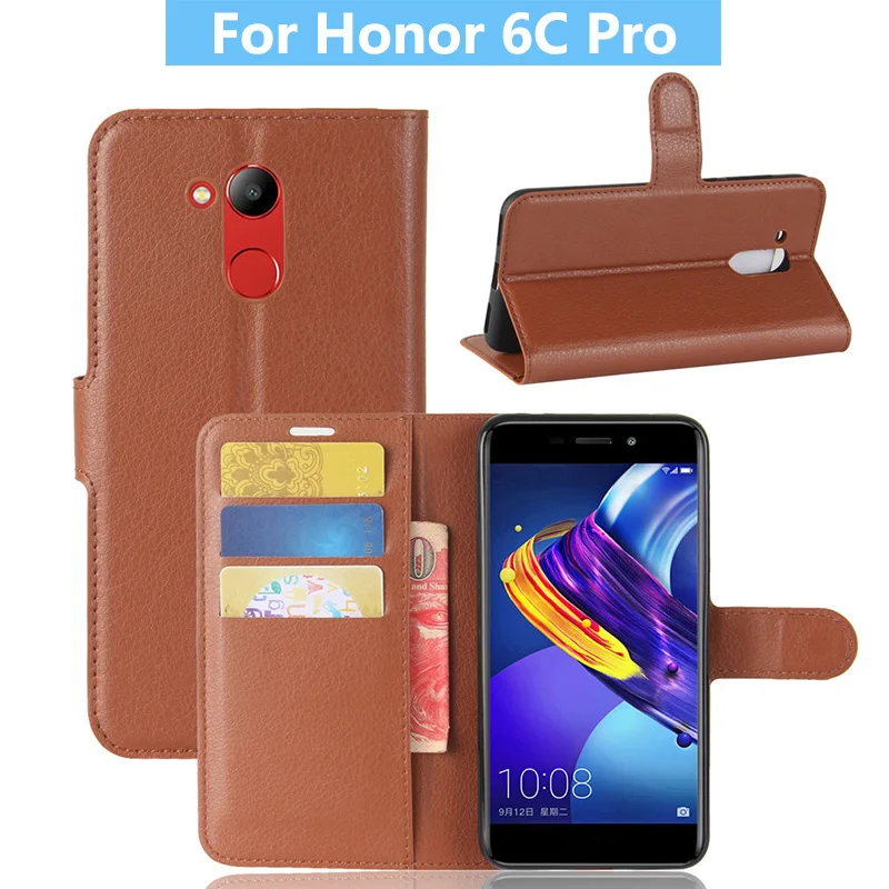 Флип чехол для Huawei Honor 6C Pro кожаный телефона V9 Play подставка с отделением карт