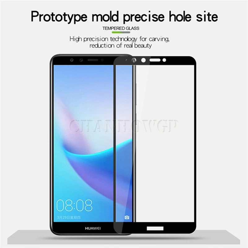 9H клей полное покрытие закаленное стекло для huawei Y9 FLA-L20 L23 протектор экрана для huawei FLA-AL10 AL20 LA10 LX1 защитный