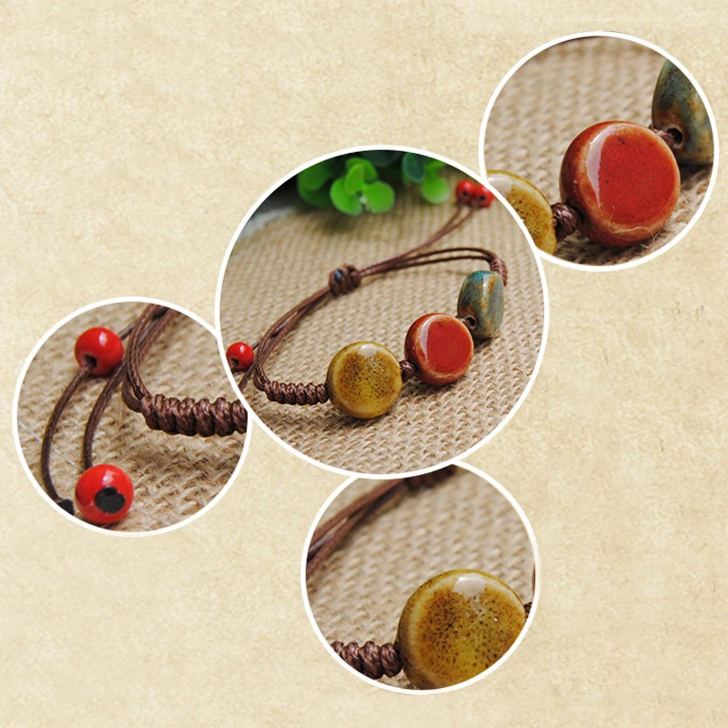 

Style Jewelry Leather Beads Men Ethnic Bangle Beaded Elegant LNRRABC Sale Women Rope Bracelet Adjustable Ceramic