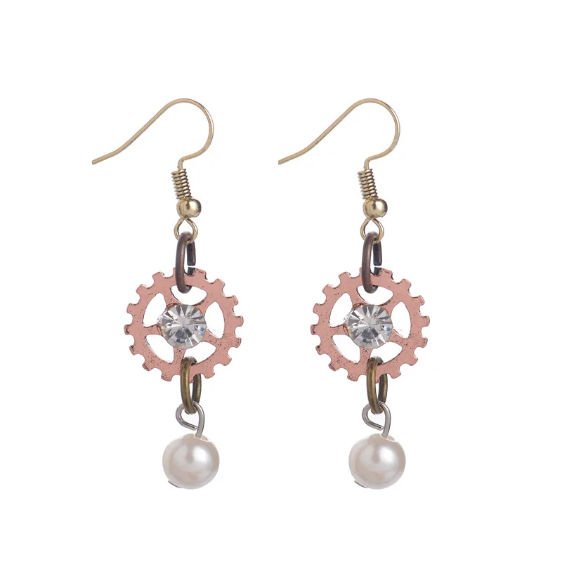 Модные женские серьги-капельки DoreenBeads в стиле стимпанк серебристые медные и