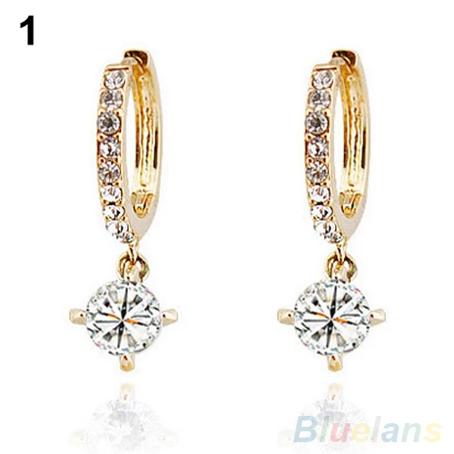 Women's Austrian Zircon Crystal Rhinestone Shining Drop Earrings Jewelry 00BY | Украшения и аксессуары