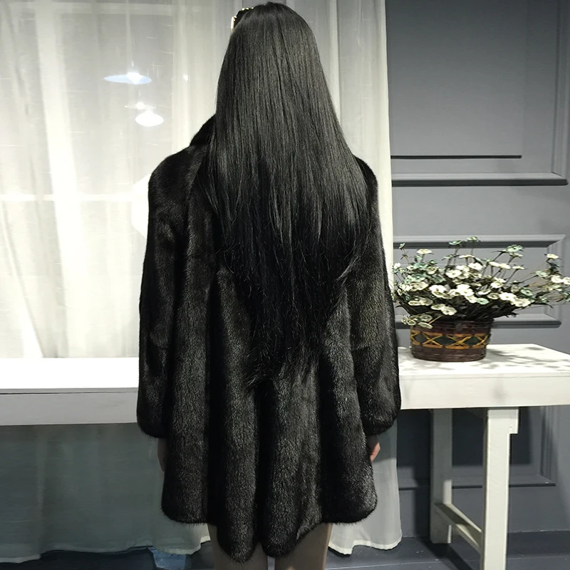 Роскошное импортное цельное пальто из меха норки 2019 зимняя верхняя одежда