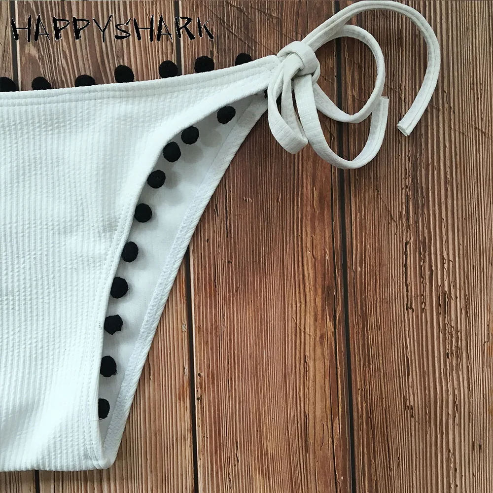 HAPPYSHARK сексуальное бикини с помпоном новинка 2019 желтый купальник Бразильский