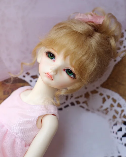BJD куклы парики молочный чай коричневый Updo мохер парики для 1/3 1/4 1/8 1/6 BJD DD SD MSD YOSD куклы парики длинные вьющиеся волосы куклы аксессуары