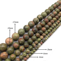 beads natural stone unakite round loose bead 4 6 8 10 12 mm fit diy handmade beads for jewelry making accessories 153