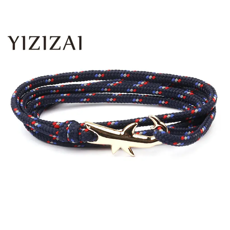 YIZIZAI Новый Модный золотой браслет Акула мужские ювелирные браслеты для женщин