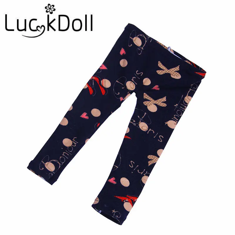 LUCKDOLL любовь печати леггинсы подходит 18 дюймов Американский 43 см Кукла одежда аксессуары, игрушки для девочек, поколение, подарок на день рождения - Цвет: N680