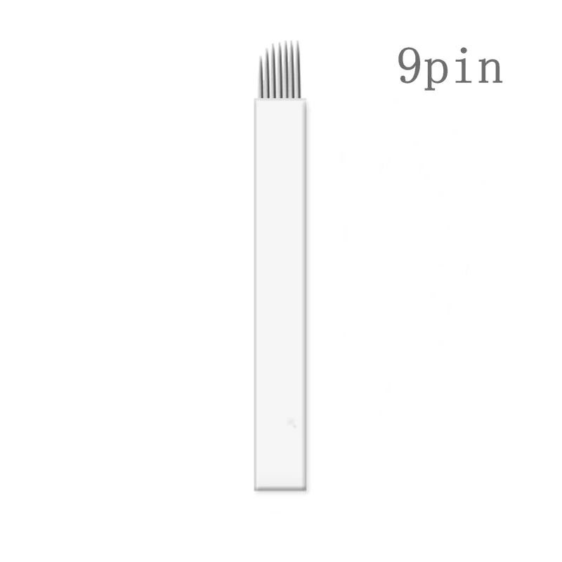 

50 шт. иглы для микроблейдинга, 9 штырьков для микроблейдинга, ручка для вышивки, перманентного макияжа, принадлежности для татуажа бровей, бесплатная доставка