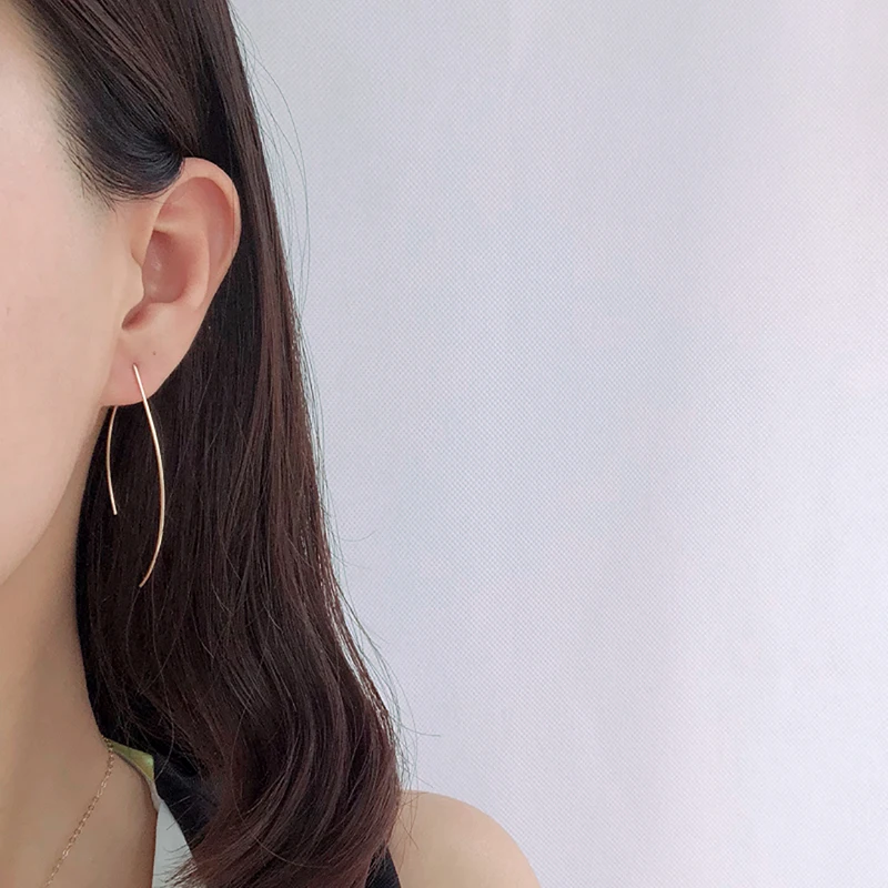 

Domino Handmade Arc Large Hoop Earrings Thin Hoop Earrings Delicate Hoop Earrings Hook Earrings