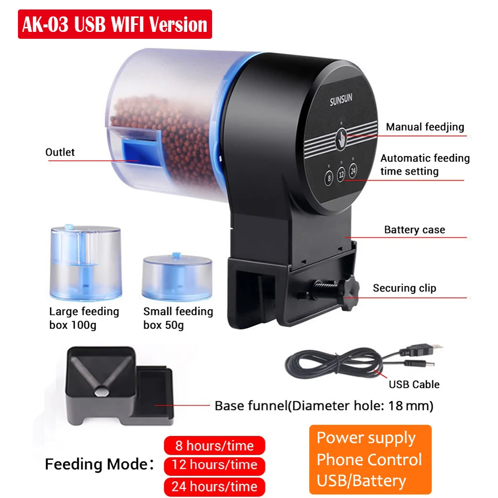 Кормушка для ловли рыбы автоматическая кормушка рыб 3 раза в день устойчивая 12/25