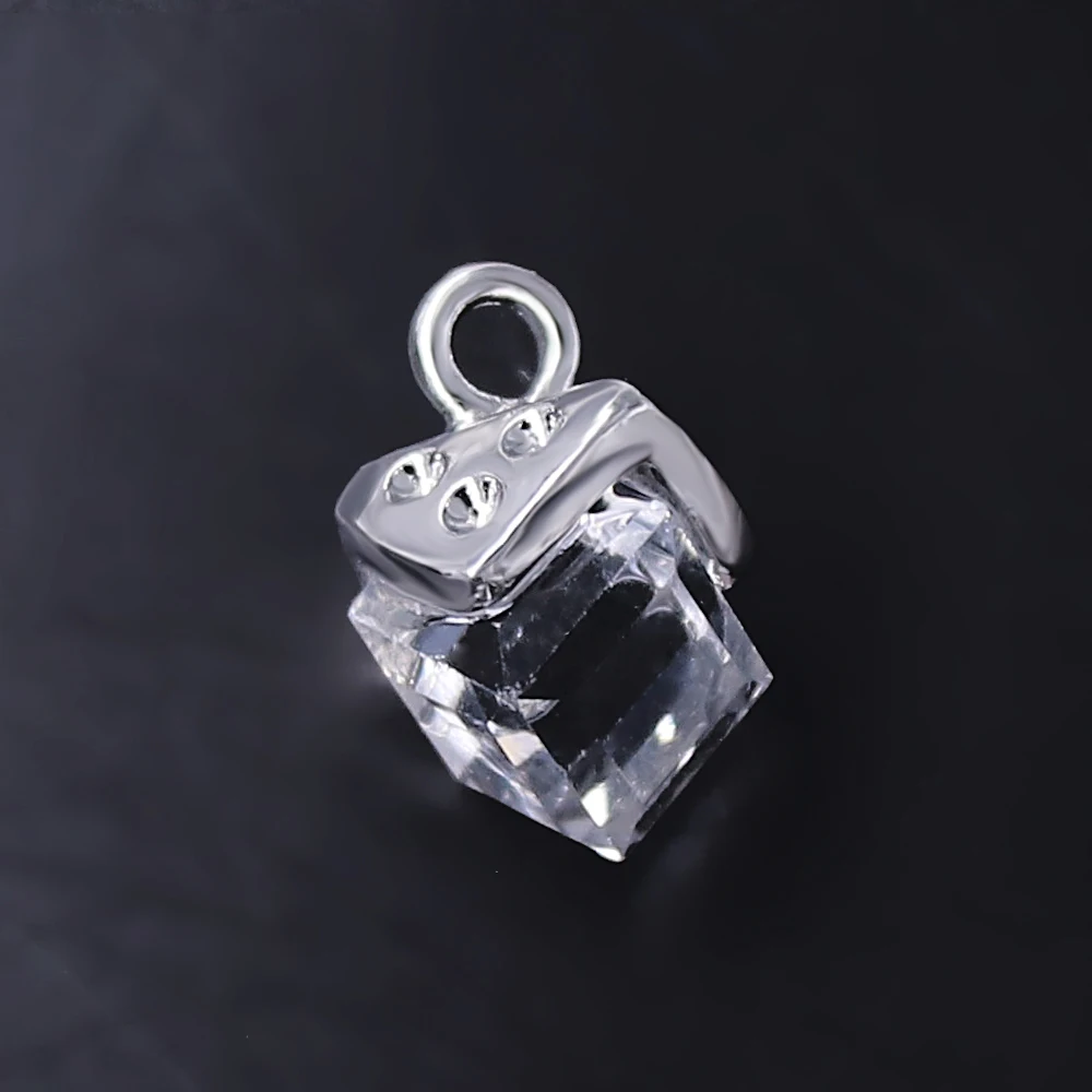 Блестящий красочный кубический стеклянный кулон Стразы с хрустальными бусинами
