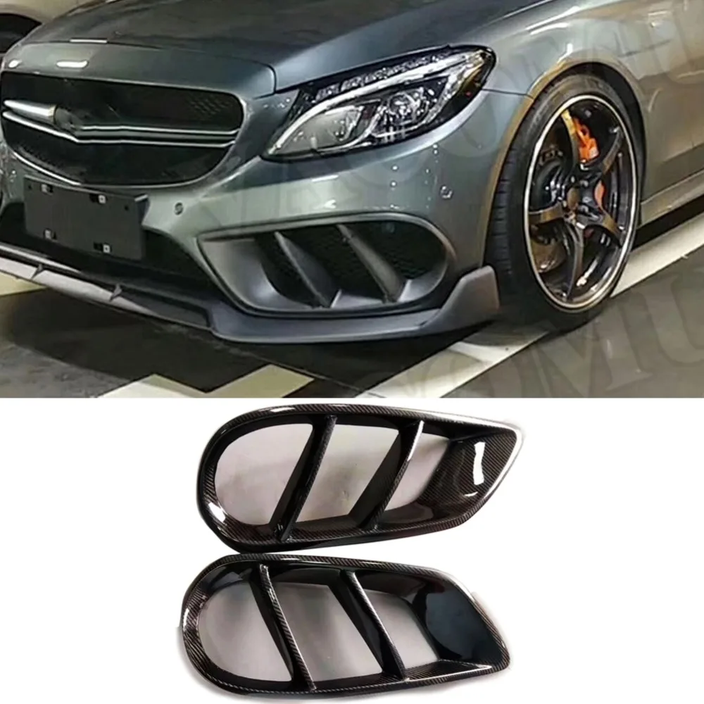 

Carbon Fiber Air Vent Outlet Cover Trim Mesh Grill Frame For Mercedes C Class Benz W205 2015-2017