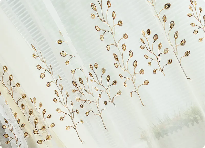 Вышитые Шторы Роскошные/Листья Дизайн для лечения окна готовой/Индивидуальные