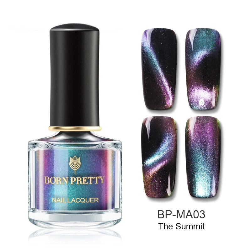 BPMA03 BORN PRETTY кошачий глаз ногтей голографический лак Хамелеон Блестящий Блестки Маникюр Декоративный Лак для ногтей черная основа требуется магический лак - Цвет: BPMA03