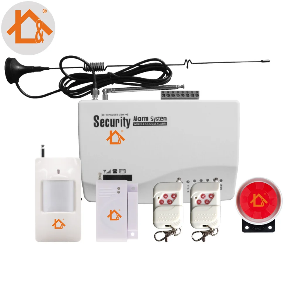 GSM сигнализация две антенны беспроводная домашняя система сигнализации|system
