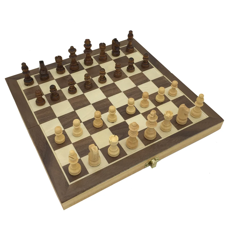 Folding Magnetic Chess set high quality Portable board size 39.5mm*39.5mm wood | Спорт и развлечения