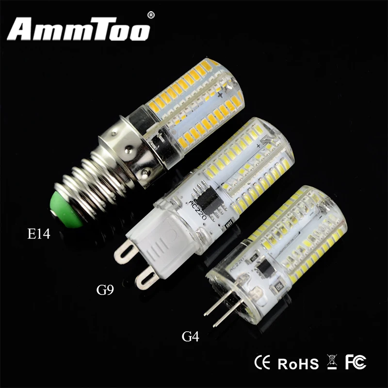 Затемняемый G4 G9 E14 Led кукурузная лампа 8 Вт 80Led 220В 110В 360 градусов угол луча заменить