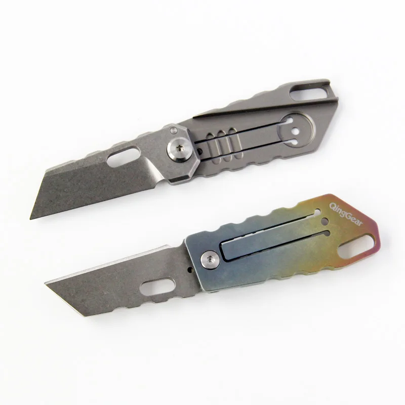 QingGear титановая ручка складной нож S35VN Танто-лезвие EDC брелок Карманный нож для подарка Colletction Кемпинг Мини ножи