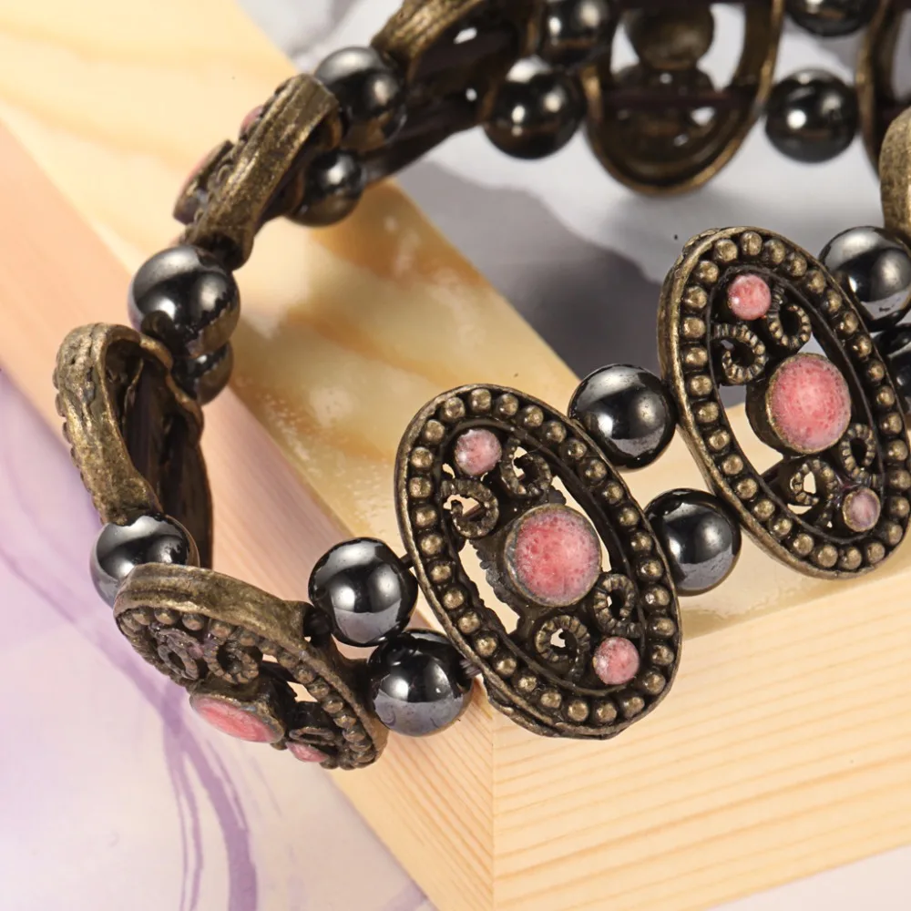 2019 винтажные женские и мужские гематитовые браслеты модные здоровья ювелирные