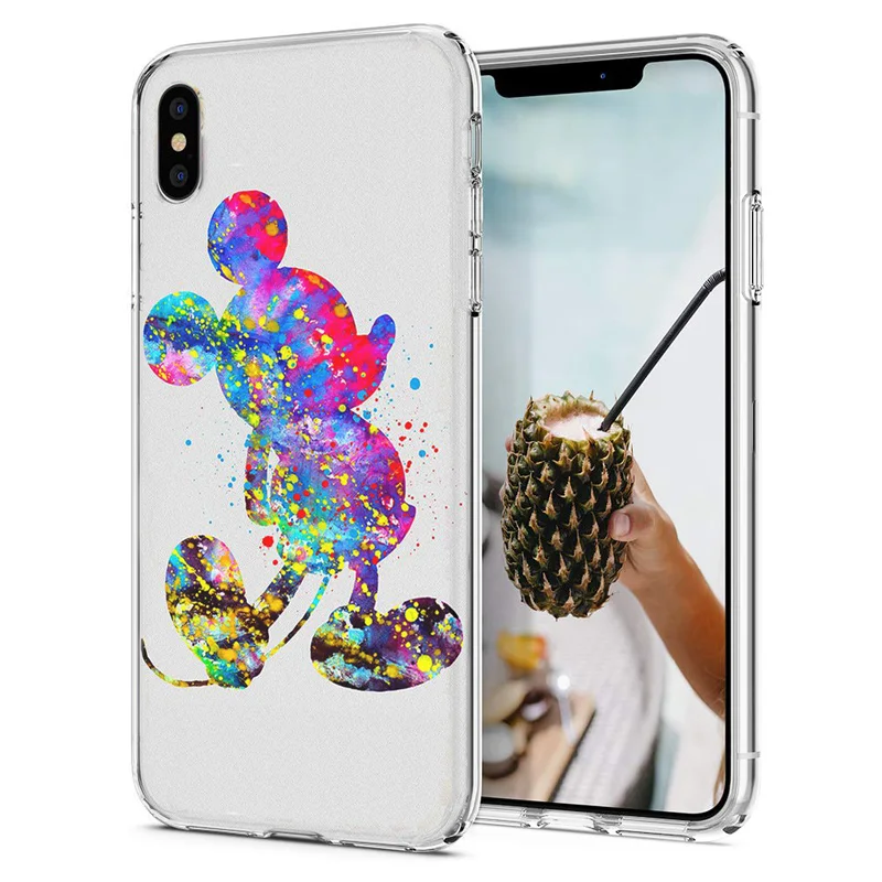 Soft Phone Case For iPhone 6 7 XS Max Covers TPU Colorful Princess Mickey Minnie Pattern Fundas X XR F091 |