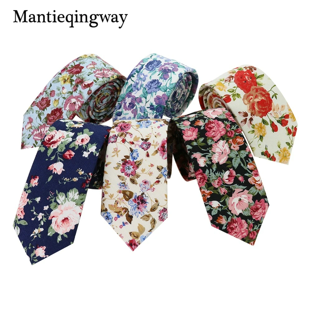 Mantieqingway 6 см хлопок цветочные галстуки для приталенный мужской костюм мужские галстуки тонкий Gravatas Свадебные Corbatas Vestidos шеи галстук галстуки