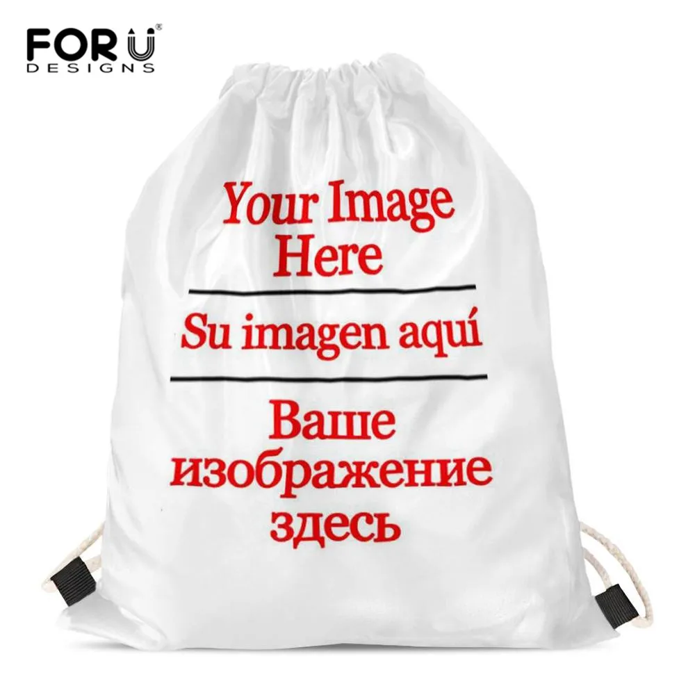 FORUDESIGNS Сумки на шнурке с логотипом заказ/сумка изображением рюкзак тянущийся