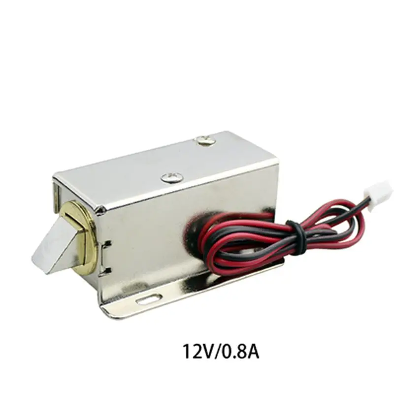 With Lock Catch DC12V 0.8A металлический Электрический магнитный замок соленоидная Дверь Шкаф для хранения болт ящик файл электронный замок контроль доступа Аксессуары - Цвет: With Lock Catch