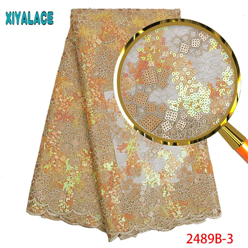 Африканская органза кружевная ткань Блестки Кружева embdroidery Высокое качество африканская французская кружевная ткань для африканской свадьбы PGC2489B-1