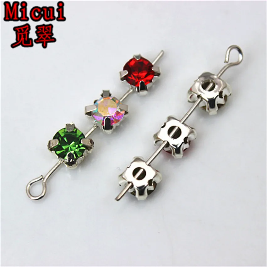 Круглые разноцветные кристаллические стразы Micui из хрустального стекла шьют на