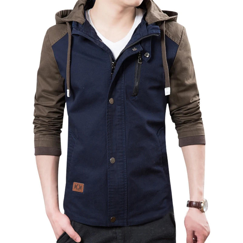 Брендовая куртка Для мужчин Мода 2017 г. мужской Куртки молнии Военная Униформа