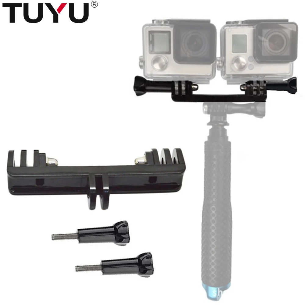 TUYU двойной кронштейн для вспышки штатив двойная база Gopro Hero 7 DJI OSMO Action SJCAM millet Yi